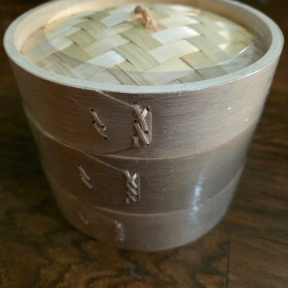 2026 Bamboo Steamer Basket 2 Tier with Lid and Mesh Liners New in Box
